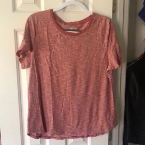 Red and white stripe tee shirt